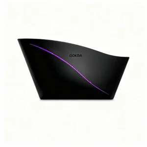 Front view of the GOKDA Nest 2 mosquito trap, large size model in black color. Best for retailer or commercial uses.